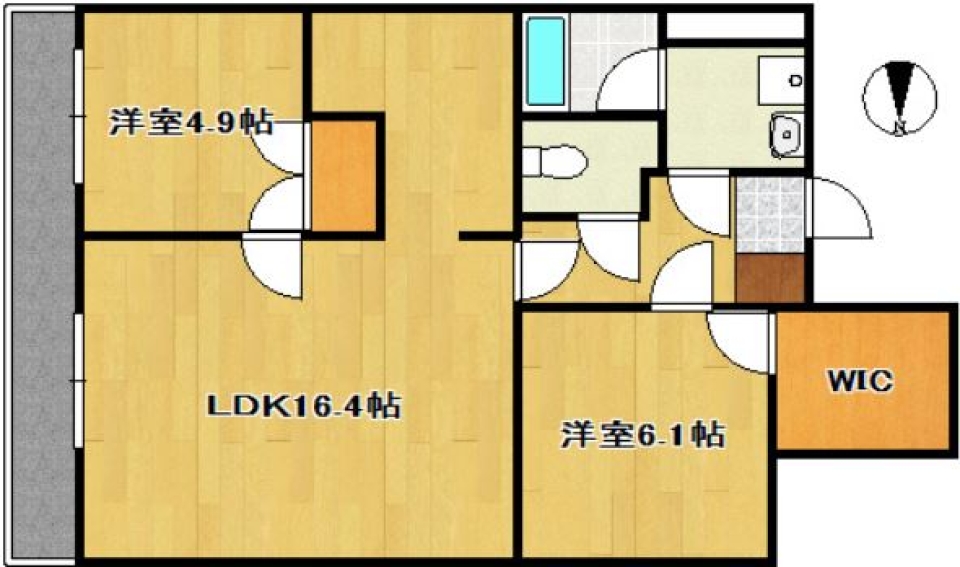 高級感あるブラウンルームwithペットの間取り図