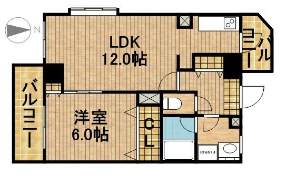 街中の8階・角部屋だと！？の間取り図