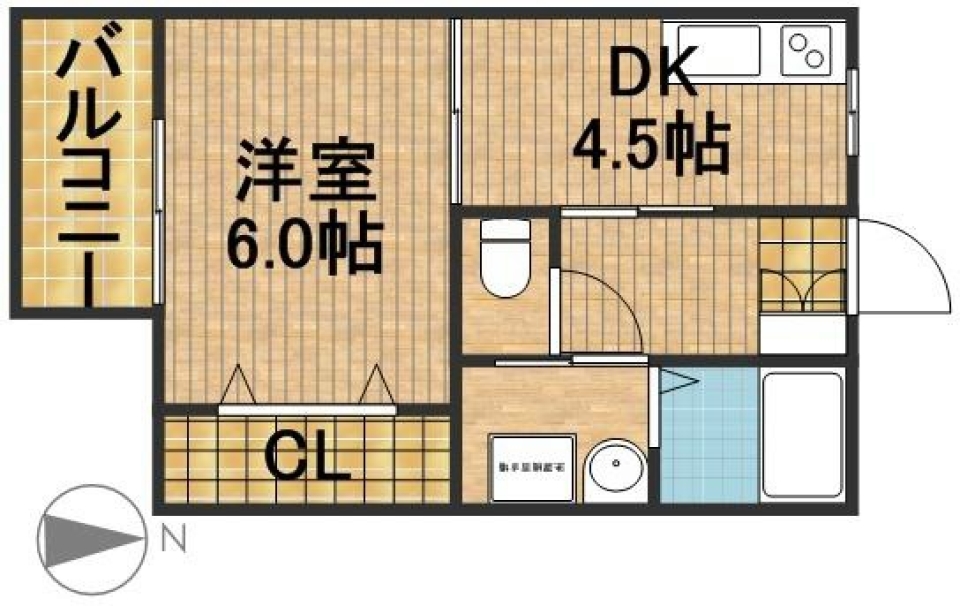 湖畔に近いお洒落な欧風ハウスの間取り図