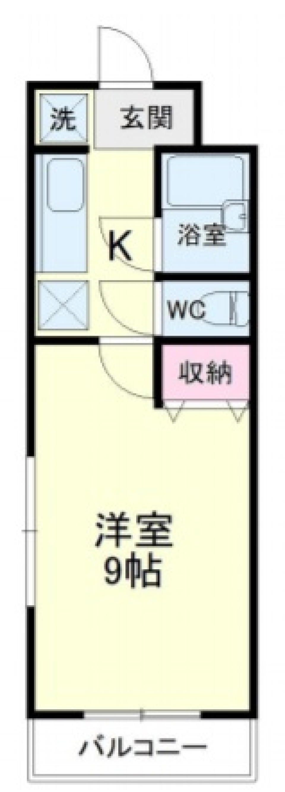 大平台で一人暮らしの間取り図