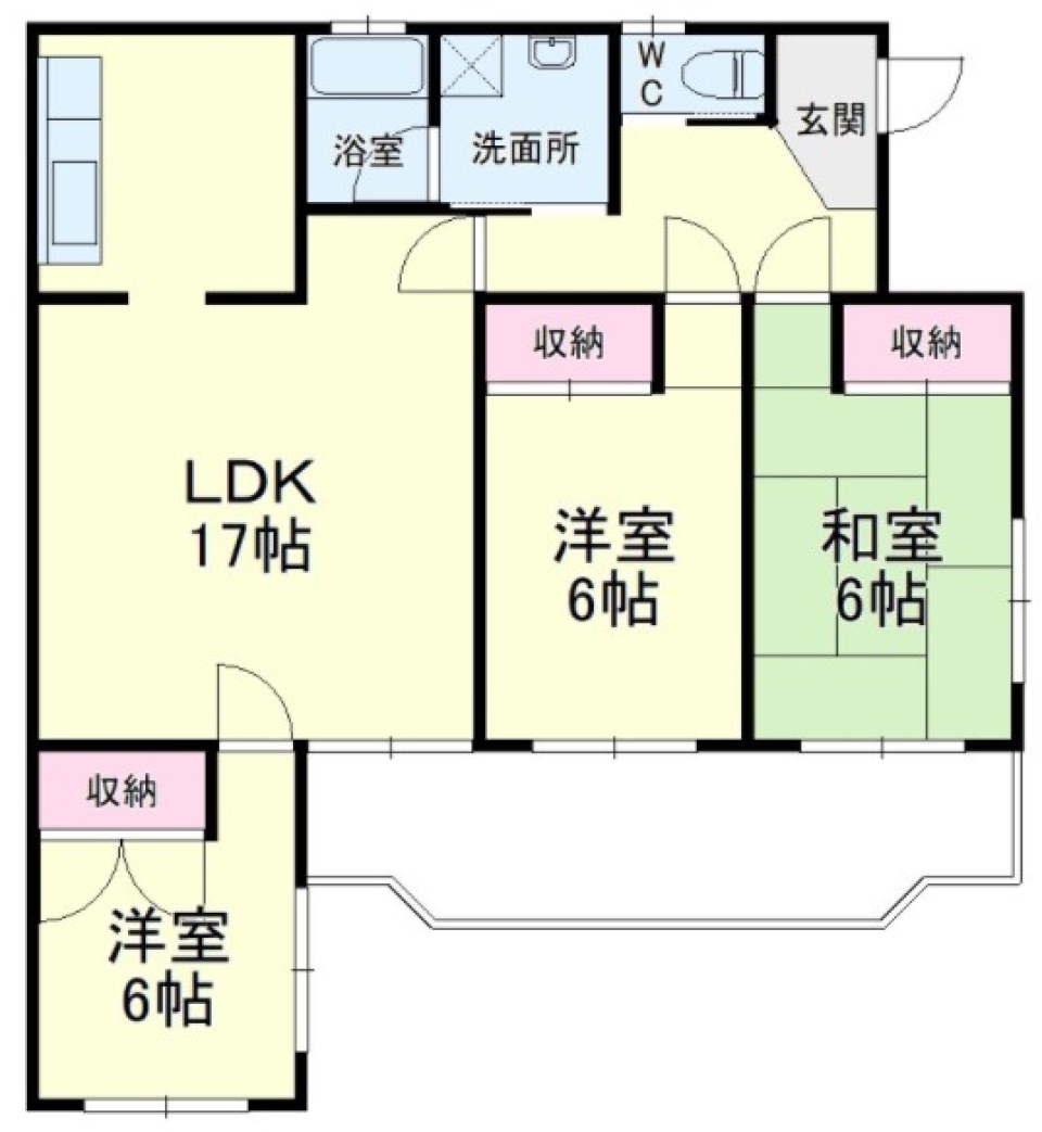 【小型犬可】お洒落なバルコニーでゆっくりとの間取り図