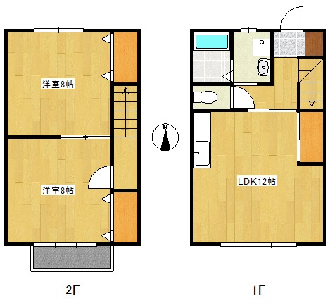 木造２階建てのテラスハウス