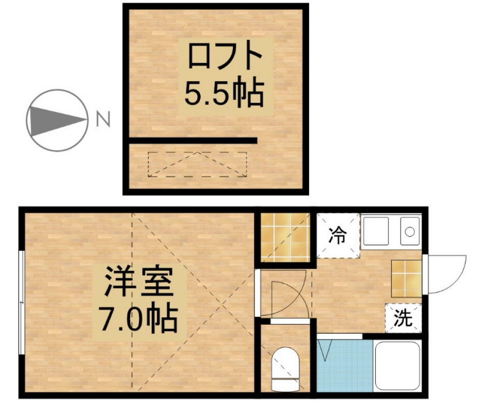 屋根裏住処。の間取り図