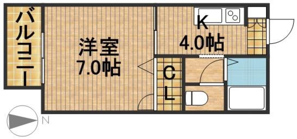 爽やかヘリンボーンの間取り図