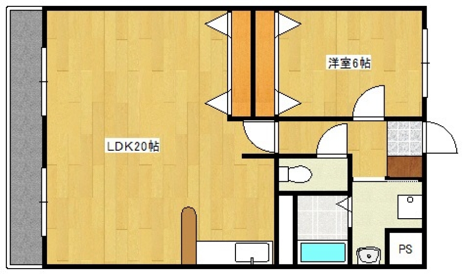 街中で広いリビング確保。の間取り図