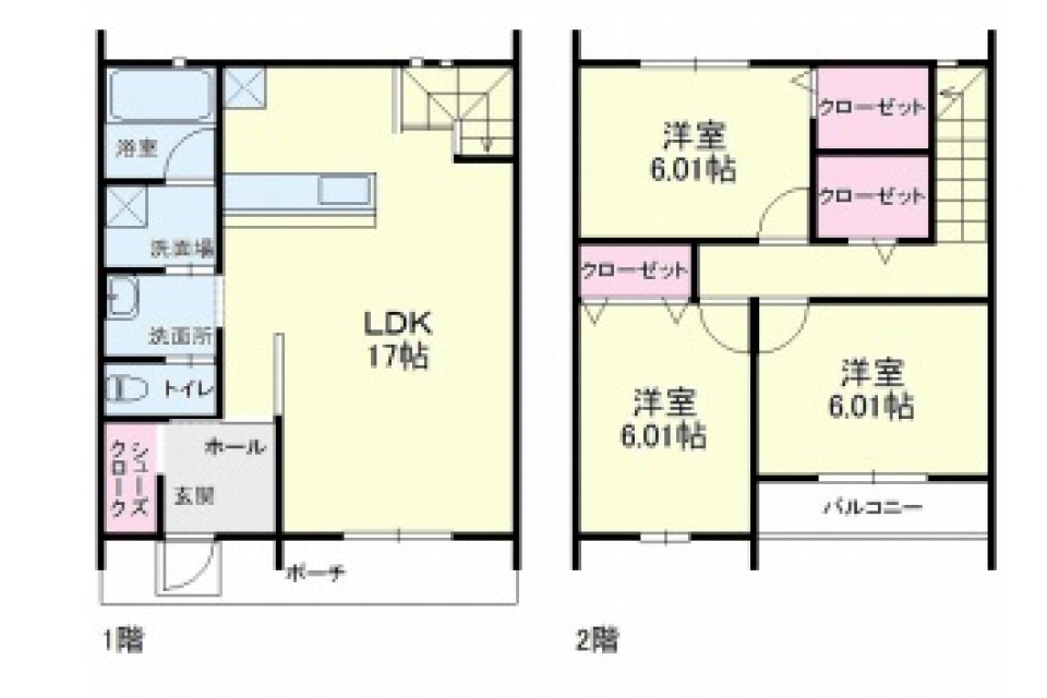 かしーたツインズ　ブラウンの間取り図