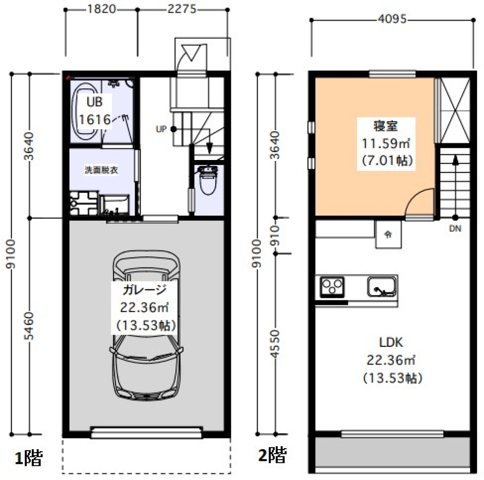 待ちに待ったガレージライフ！の間取り図