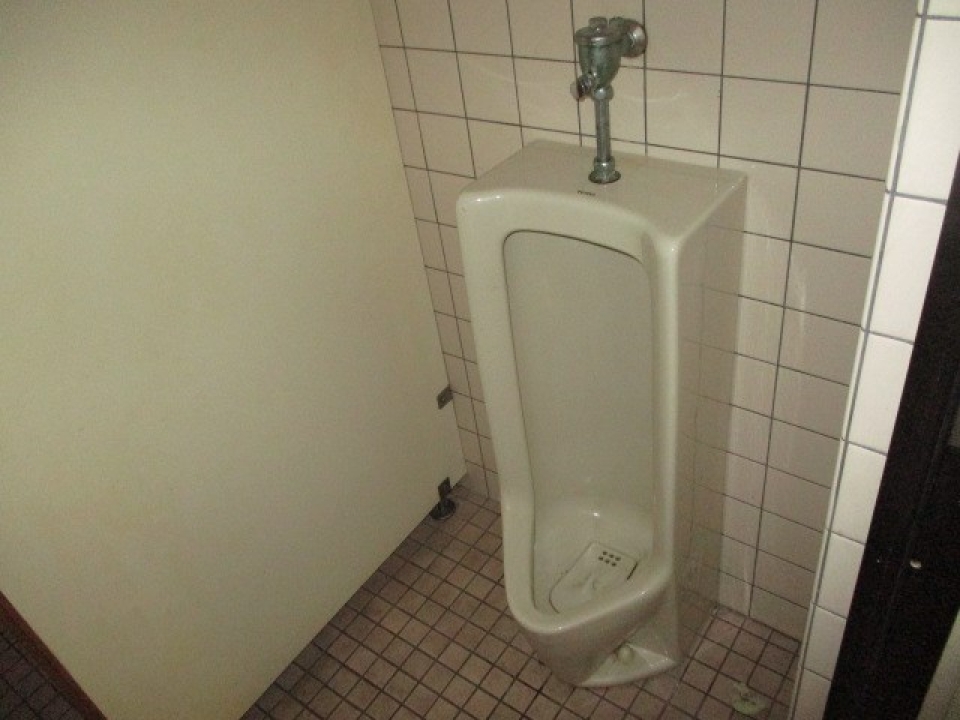 男性用のトイレもある。古い。。