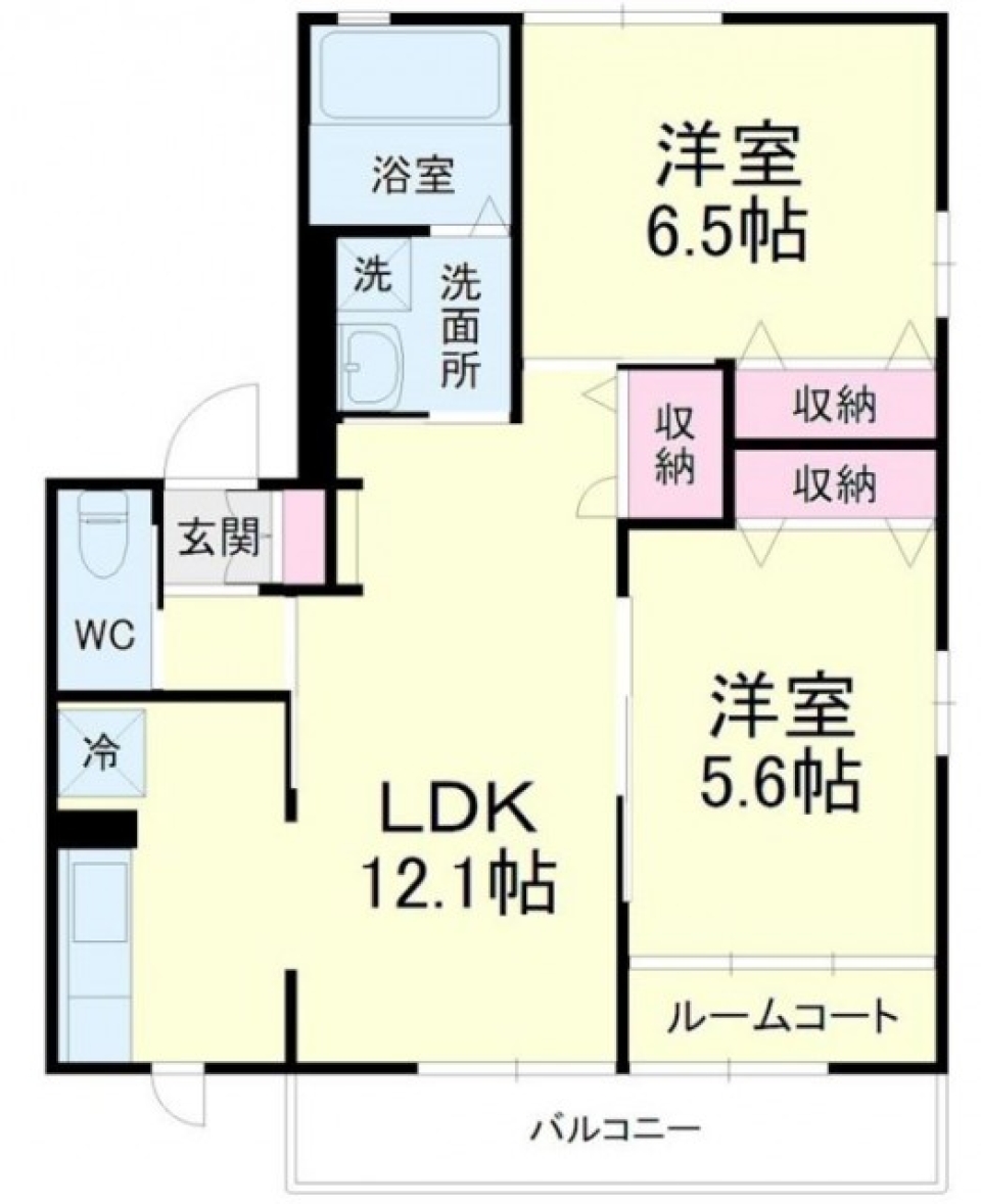 サンルームで日光浴の間取り図