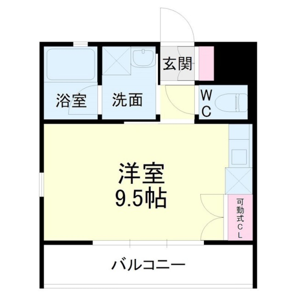 1Rのの間取り図。