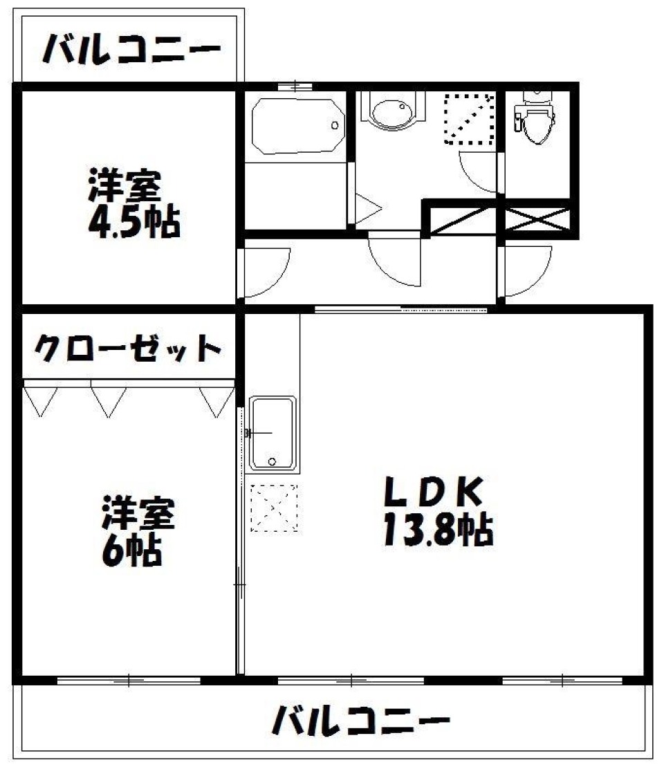 間取りは左右反転しています。