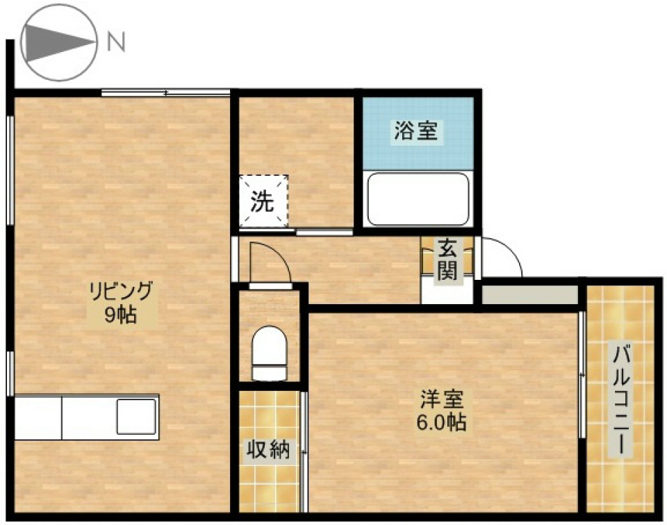 シンプルなデザイナーズライフの間取り図