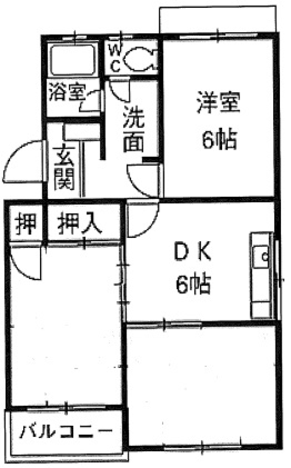 DK6帖と南の洋室６帖は、間に仕切りの扉が無いので二間つなげて12帖のLDKとして使えます。