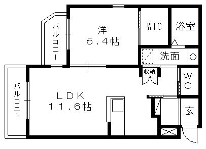 間取りは1LDK 