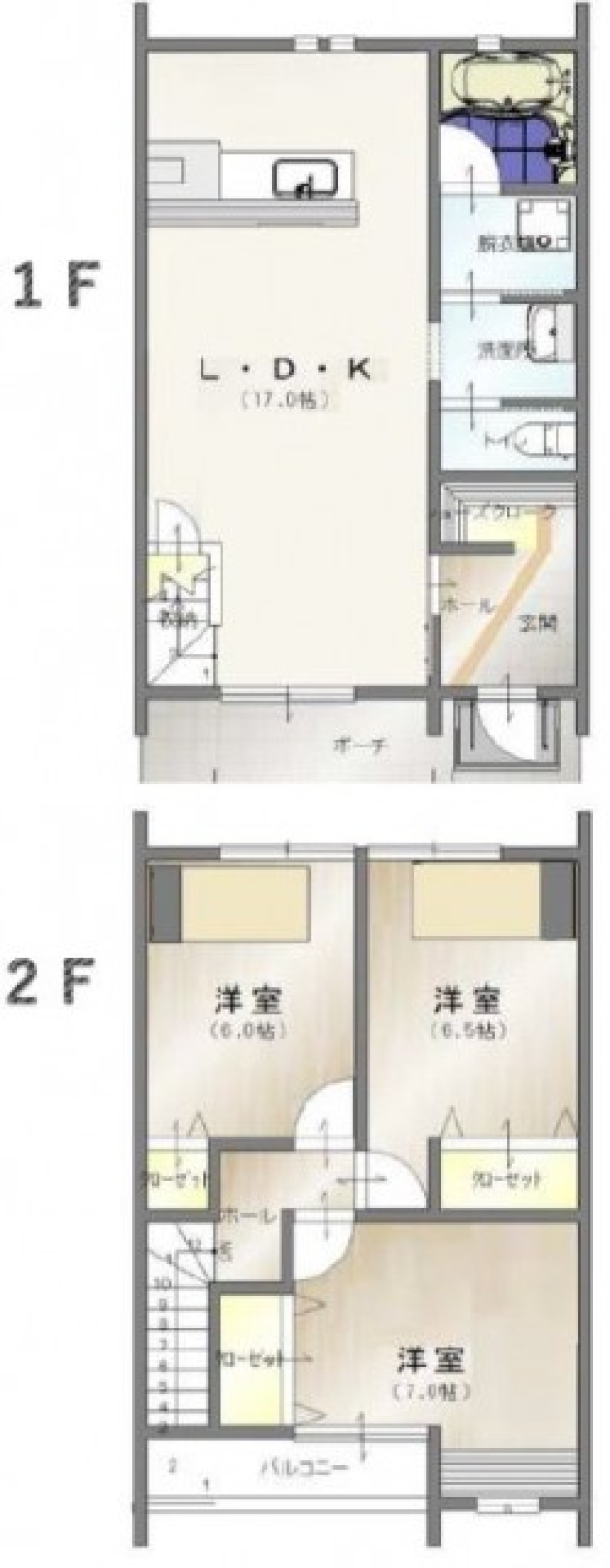 【追加速報！】磐田市に新築一戸建て賃家現る！B(東棟)の間取り図