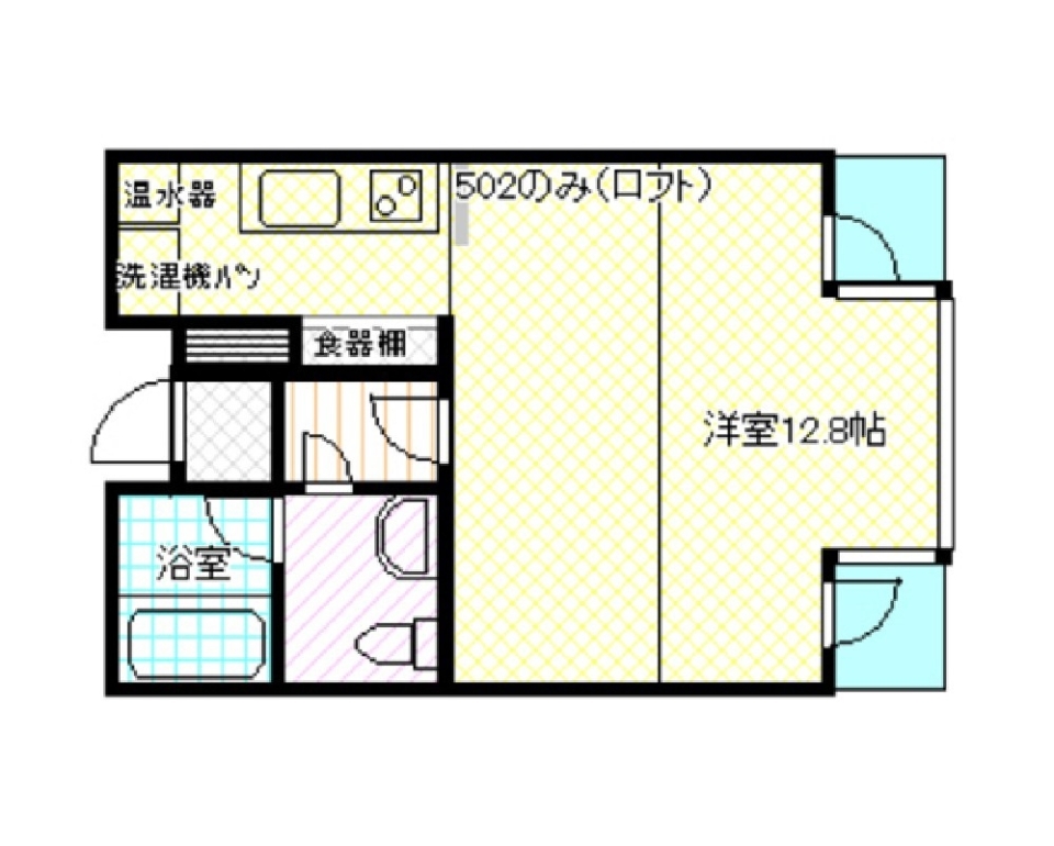 アートなガラスブロック空間の間取り図