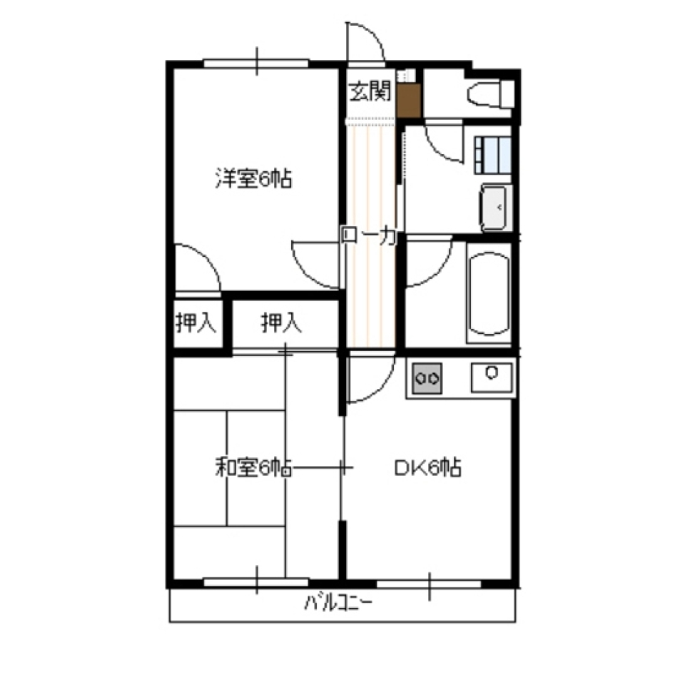 和室から望む、田園風景の間取り図