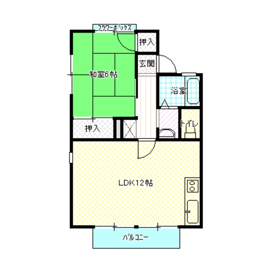 1人暮らしならリビングと寝室を分けて使える。