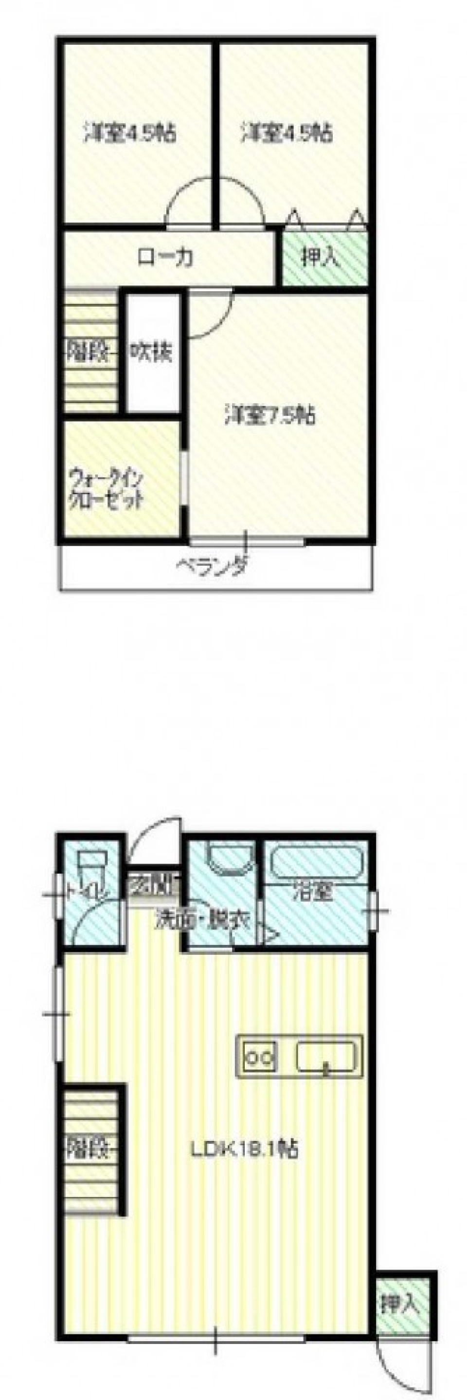 和モダンのレトロ調。の間取り図