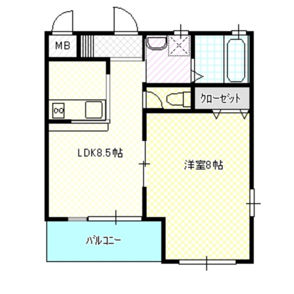 ハーフ＆ハーフの間取り図