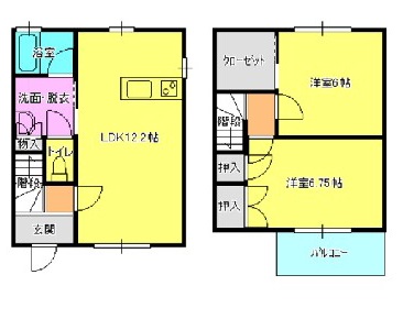 テラスハウスの端っこのお部屋です！