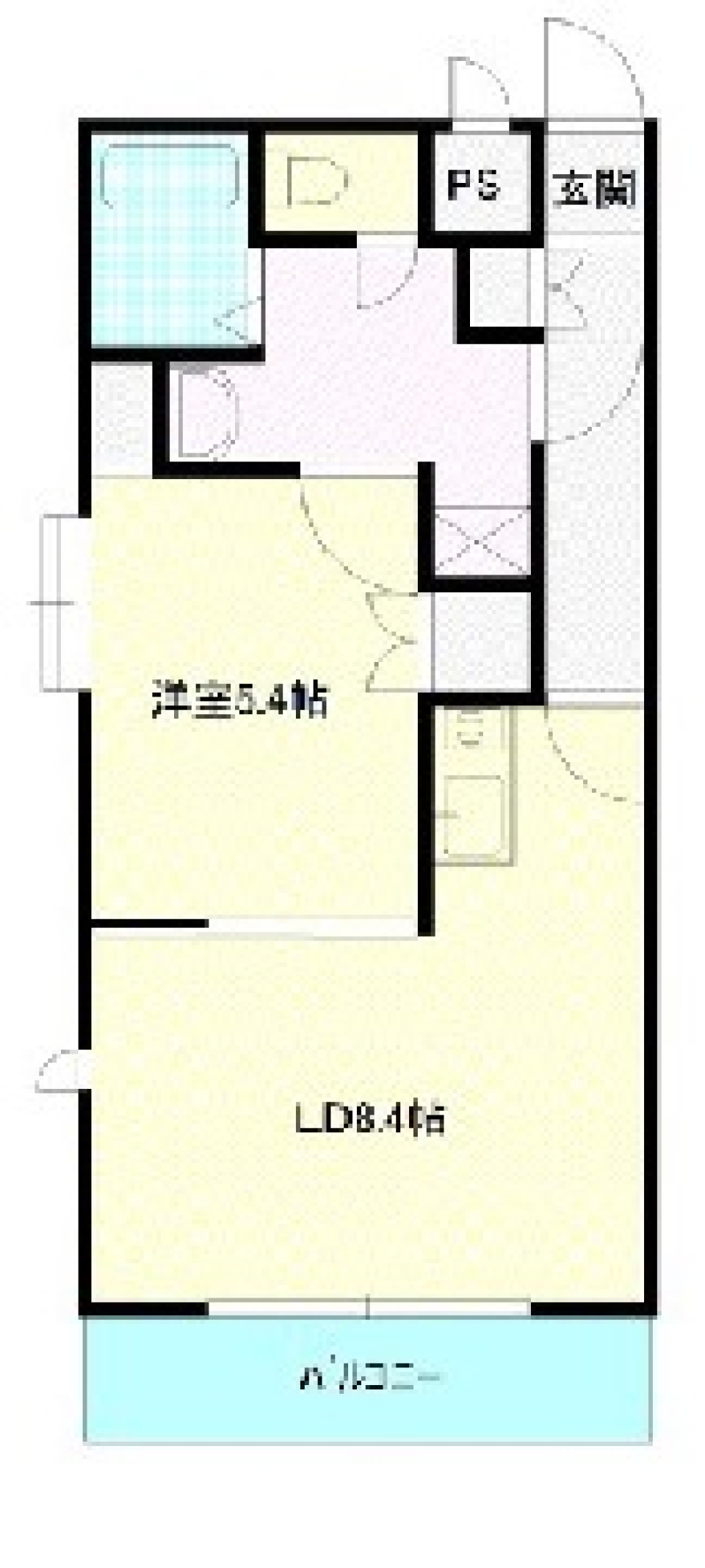 四角・台形2ヶ所の入口。の間取り図