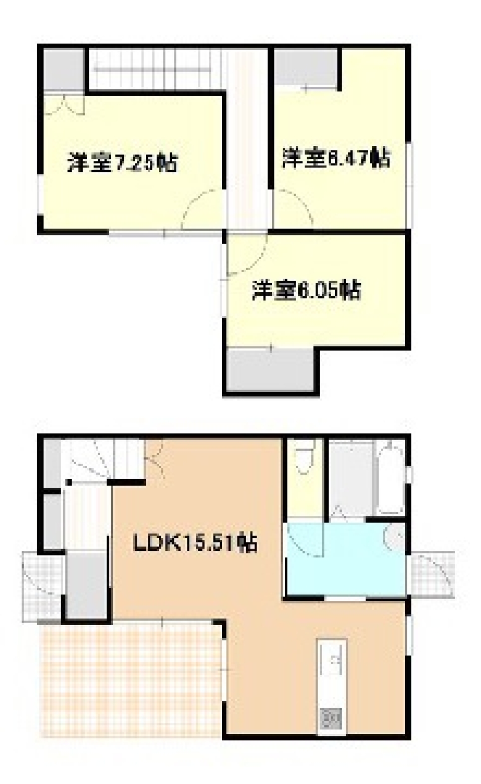 Carre blanc JYOHOKUの間取り図