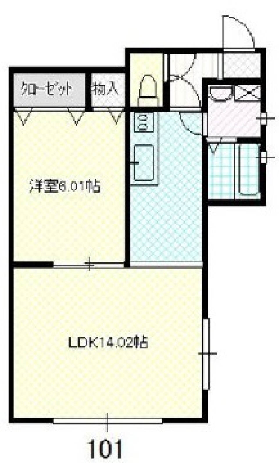 これが解放感！庭付きの１LDK。の間取り図