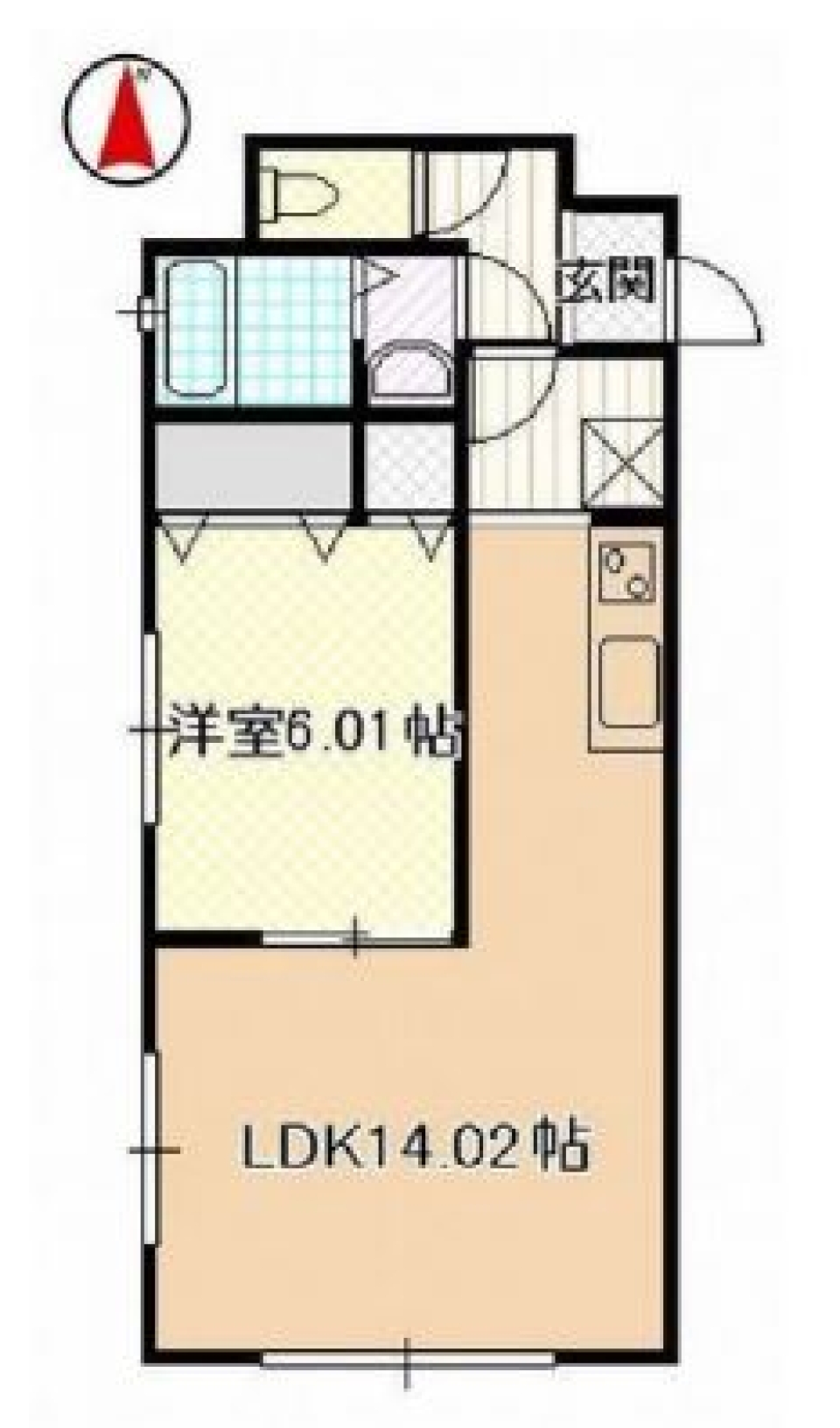 この先が私の秘密基地！シックな庭付き１LDK。の間取り図