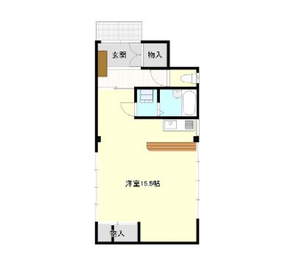 平屋のような広々ワンルーム。の間取り図