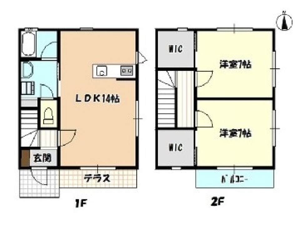 ダブルでウォークでインをする。の間取り図