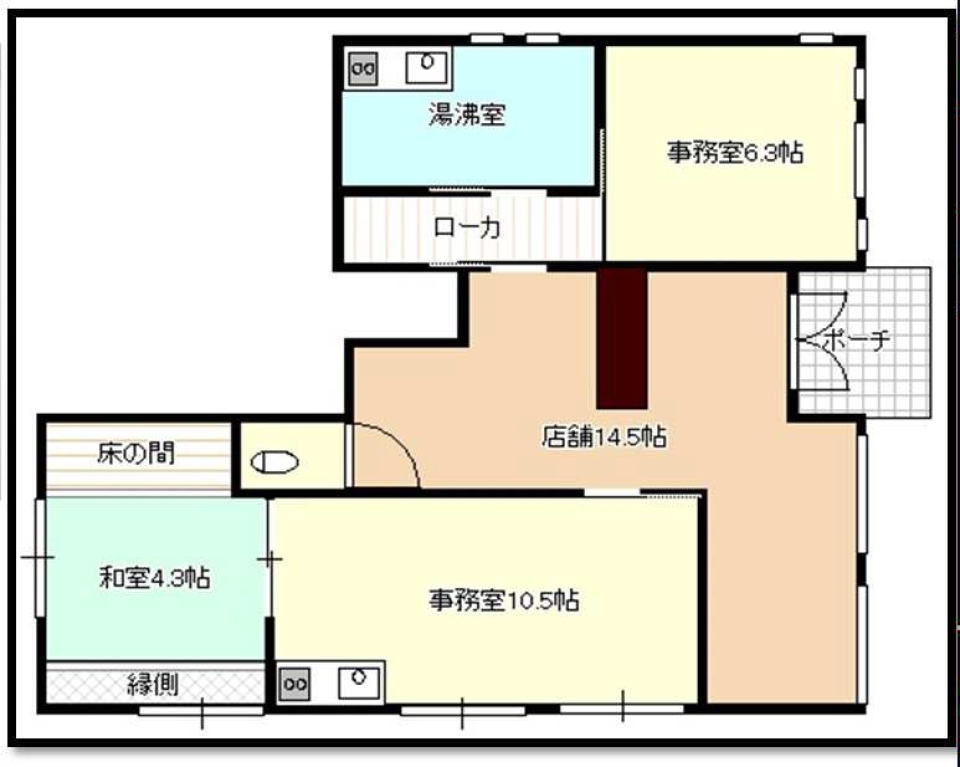 大平台1丁目貸店舗。の間取り図