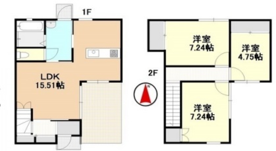 【築浅】Carre blanc KAMIJIMAの間取り図