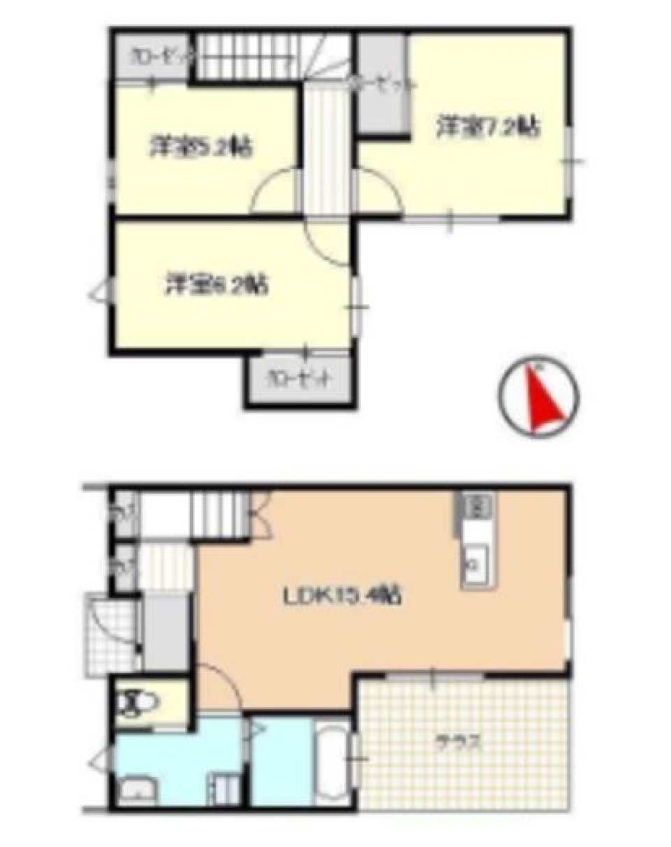 とってもかわいい空色の部屋の間取り図