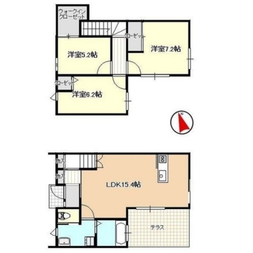 【新築】空色の部屋にウォークインクローゼットを添えて。の間取り図