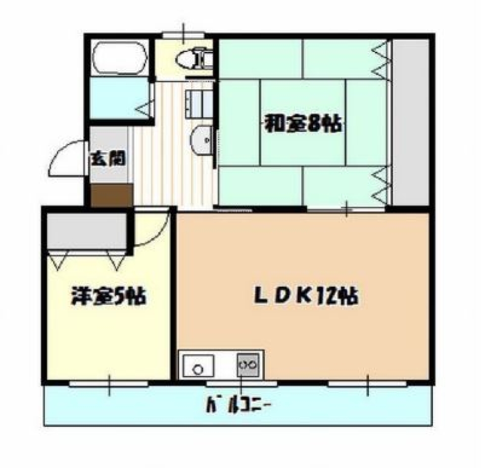 畳８帖。ピースな心にまずは一煎。の間取り図