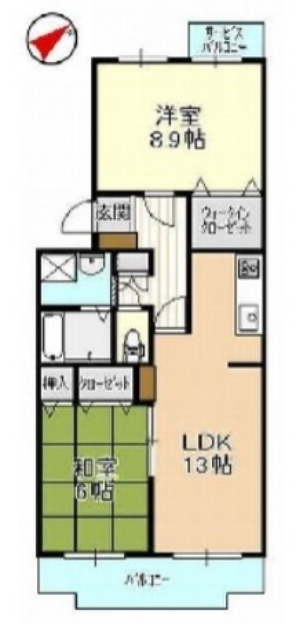 和室のあるシンプルライフをどうぞの間取り図