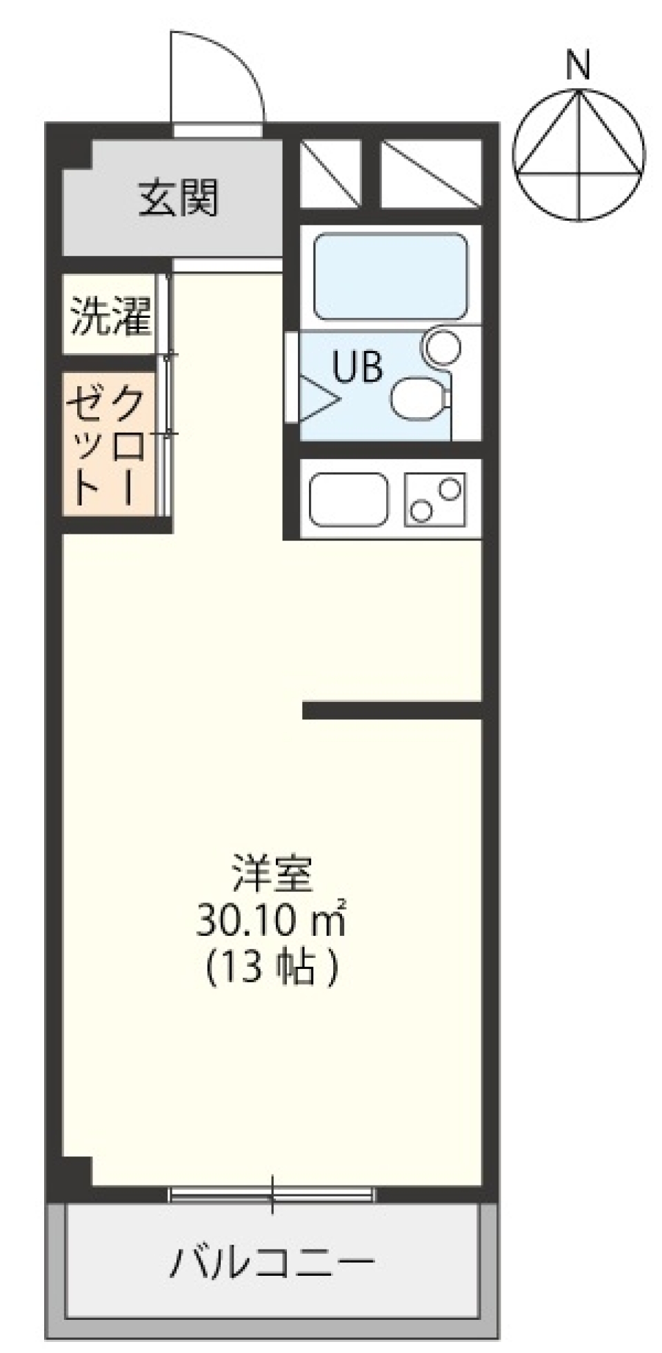 シェアハウスみたいに暮らせる家具付きワンルームの間取り図