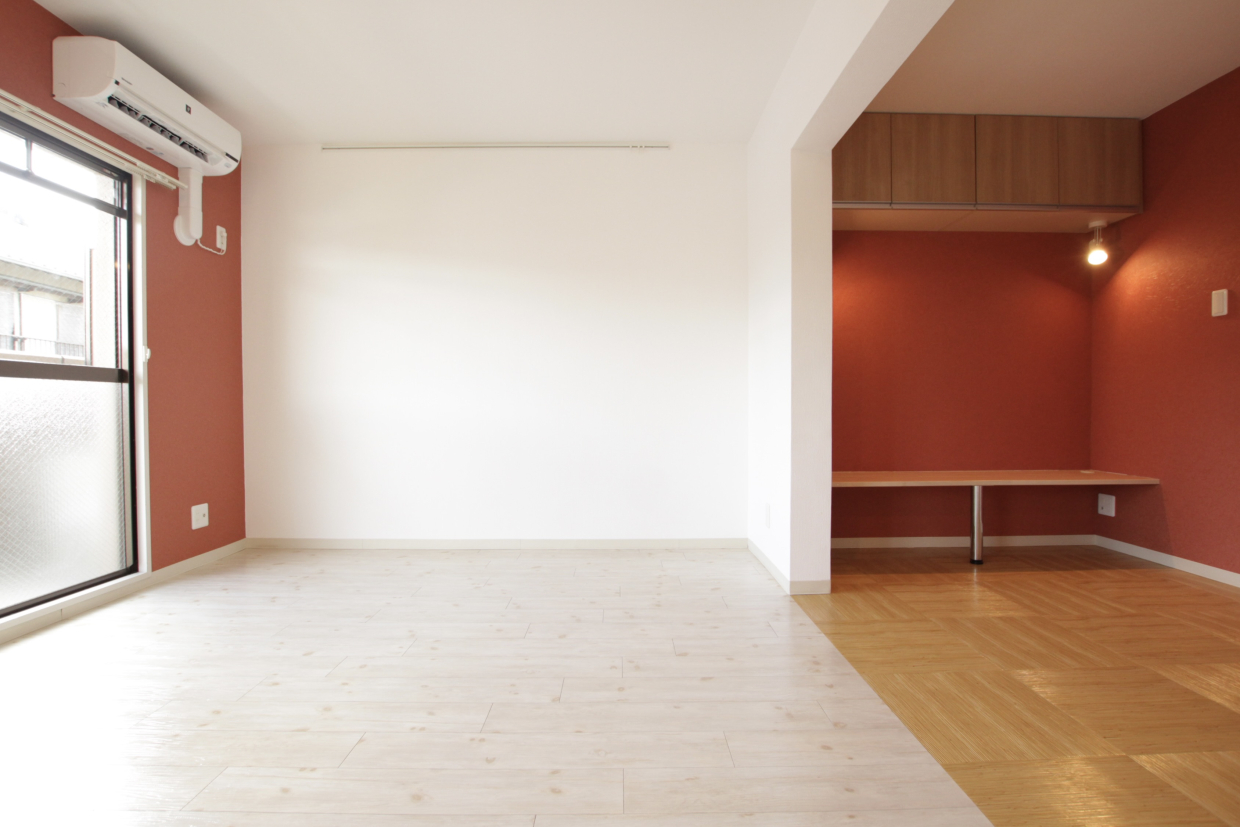 アクセントクロスにフロアの切り替え。かわいすぎる景色