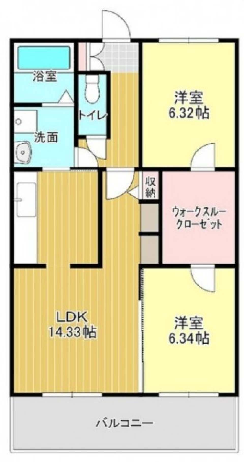 大きな姿見置いて好きなだけ写真撮ろう。の間取り図