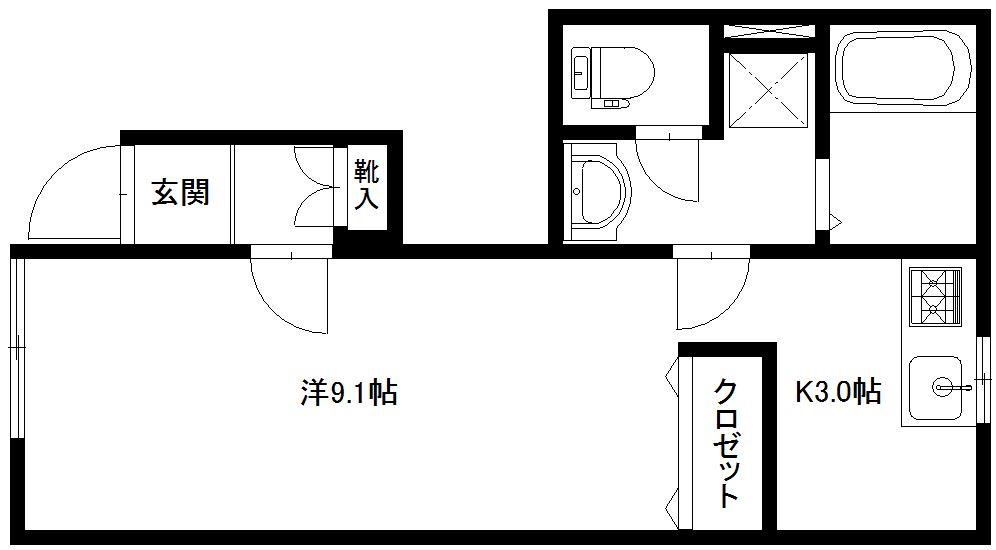 ながーい奥行きのあるお部屋です。