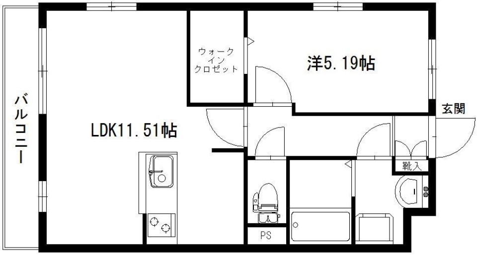 愛犬と暮らす、OL。の間取り図