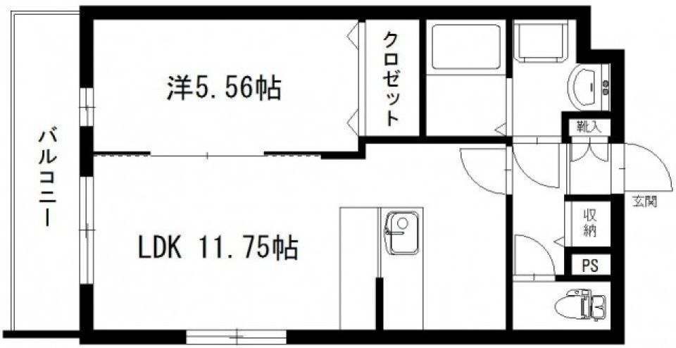 冴えわたる”Black kitchen”の間取り図