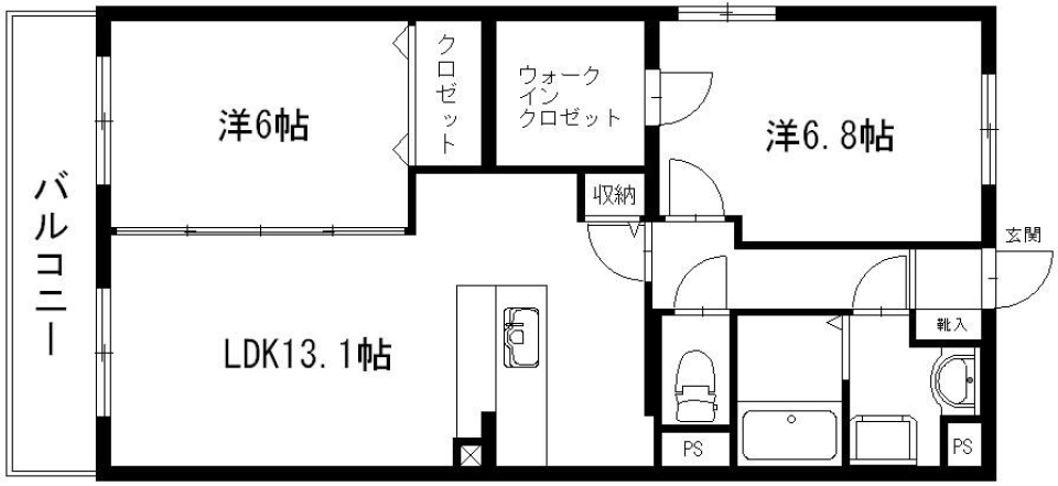 バルコニーからお庭へGO!の間取り図