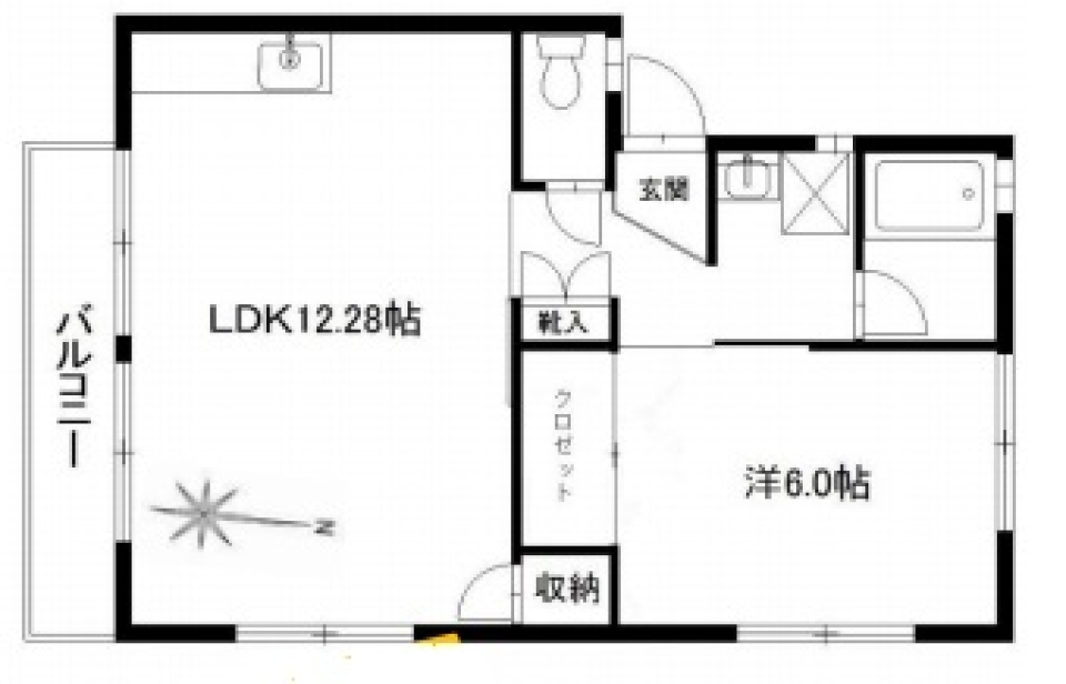 愛しのイエローキッチンの間取り図