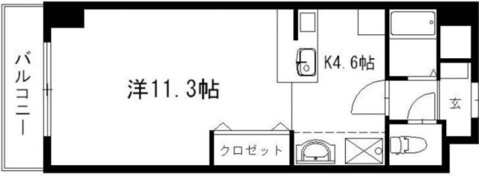 1軍1Kの間取り図