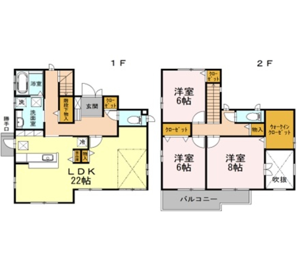 戸建暮らしに憧れての間取り図