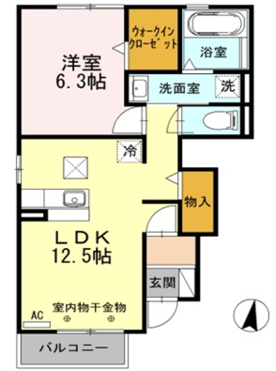 足を伸ばして半身浴の間取り図