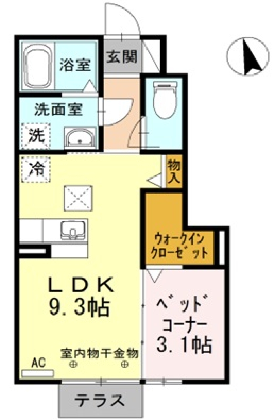 セキュリティで選ぶ一人暮らし。の間取り図