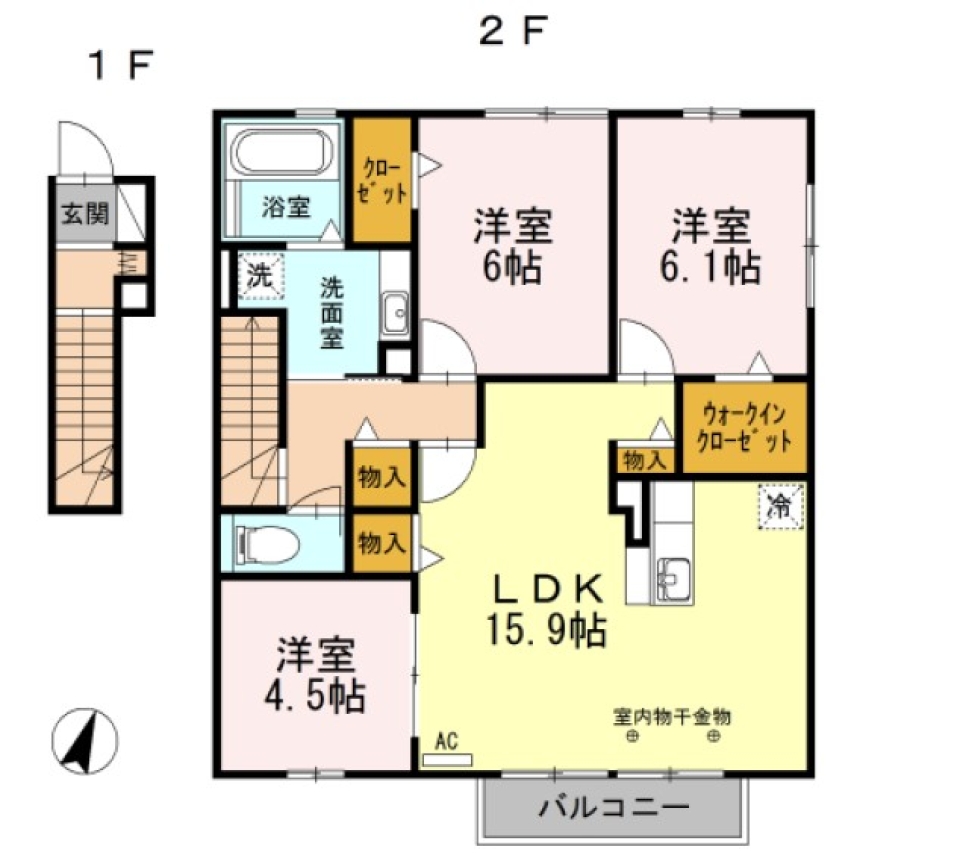 春夏秋冬をこのお部屋での間取り図